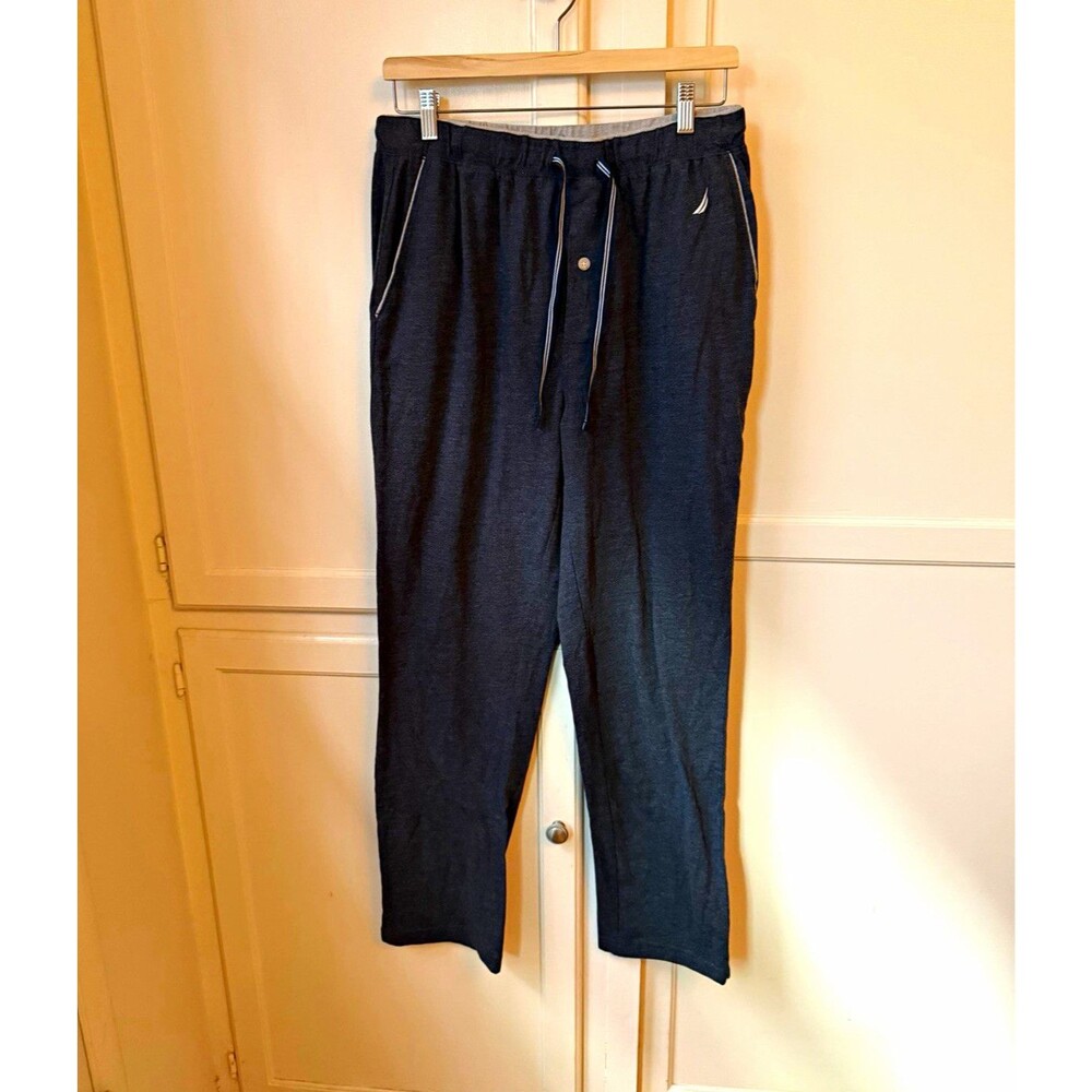 Nautica Men’s Pajama Lounge Pants Medium Charcoal Gray Drawstring Sleepwear